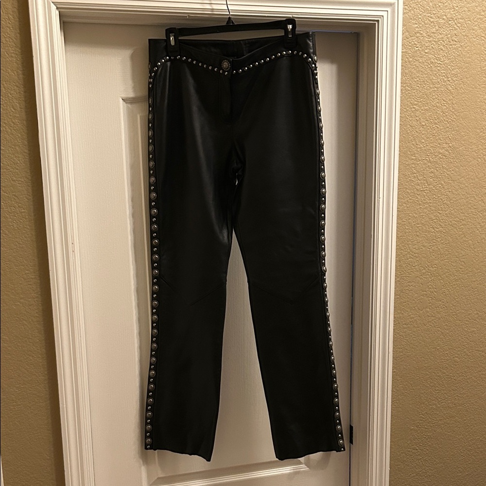 Vintage Western Black Studded Straight Leg Pants